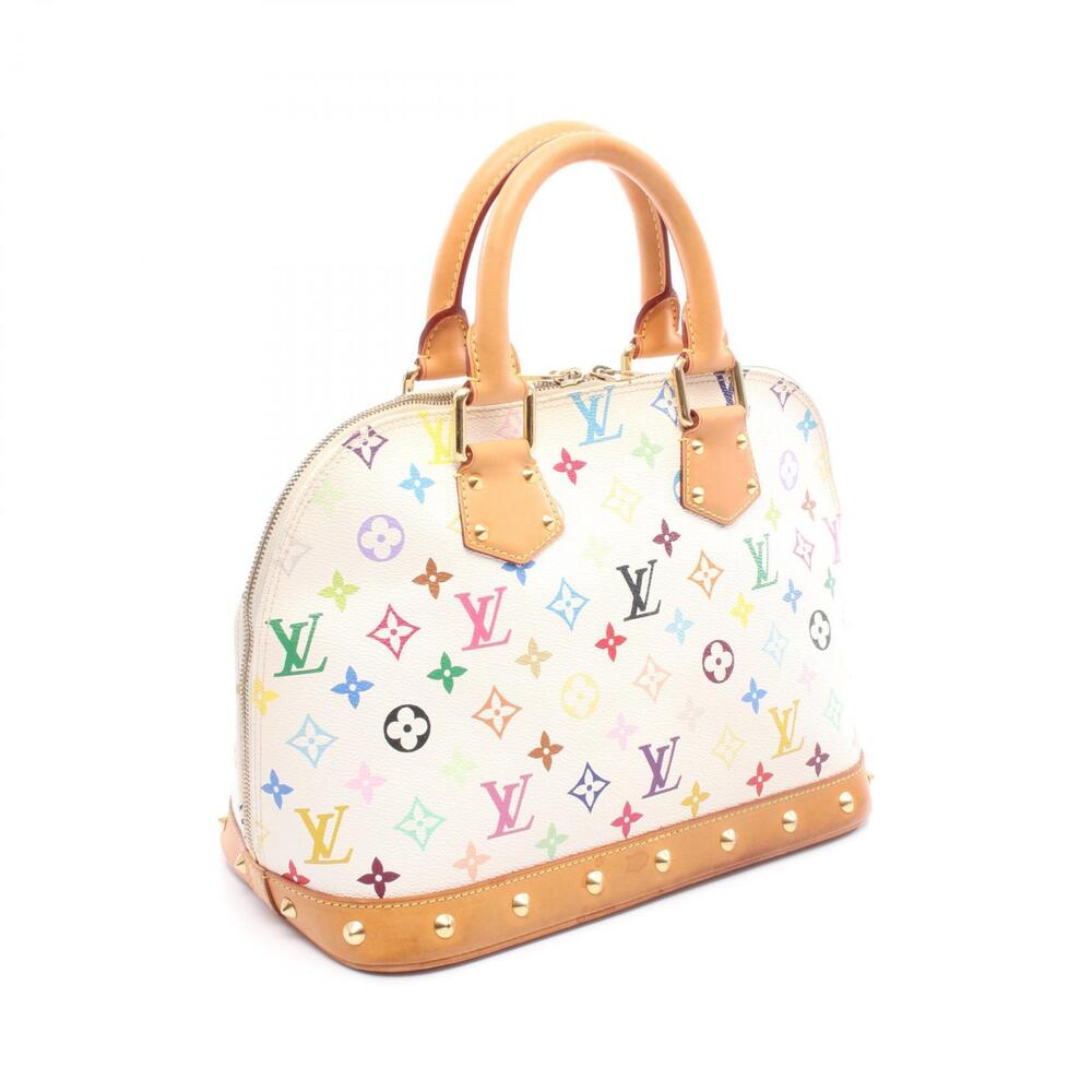Louis Vuitton Alma handbag canvas leather Monogram Multicolor white